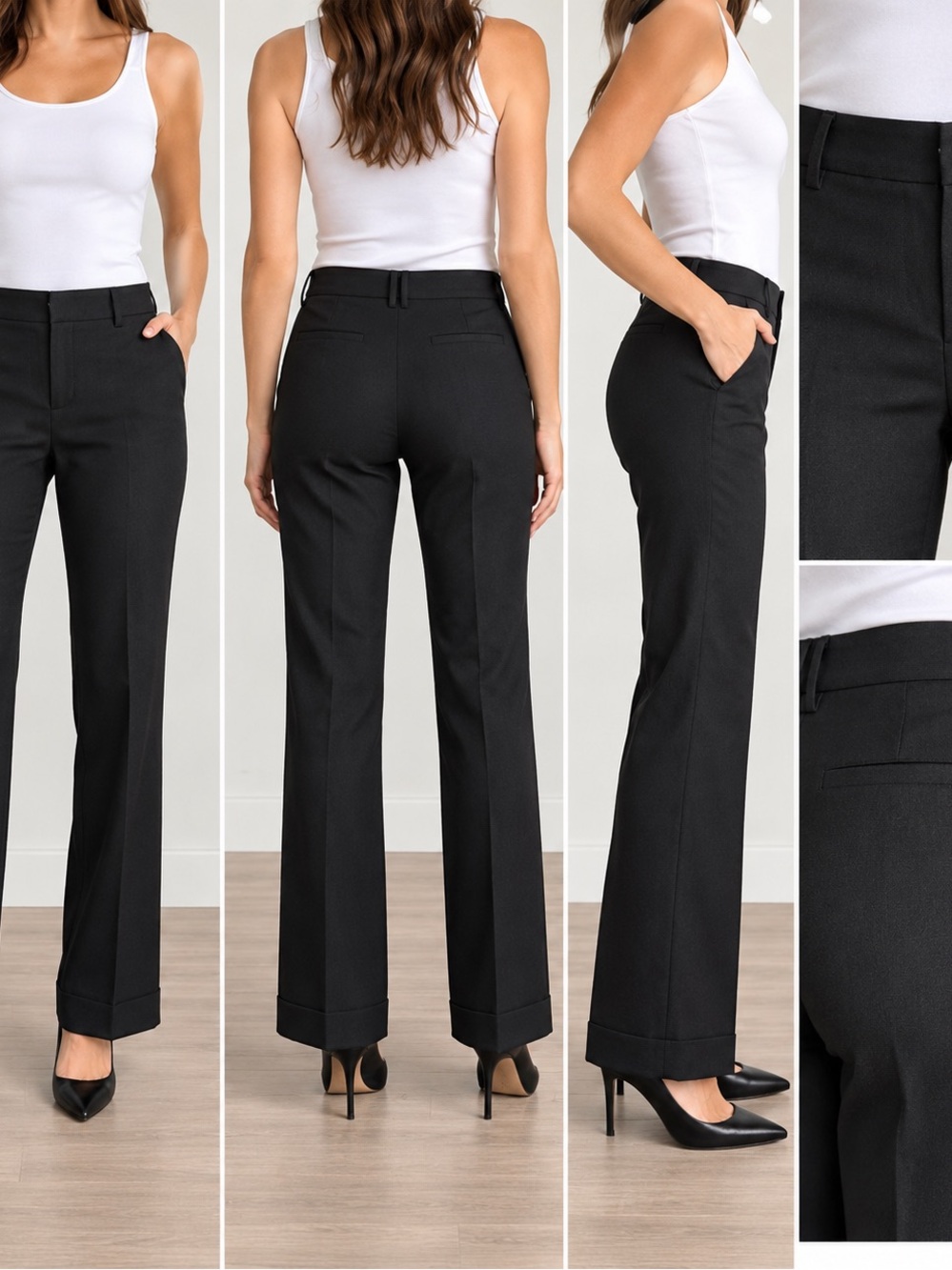 Banana Republic Ryan Fit Black Wool Blend Dress Pants Women’s 10 32” Inseam